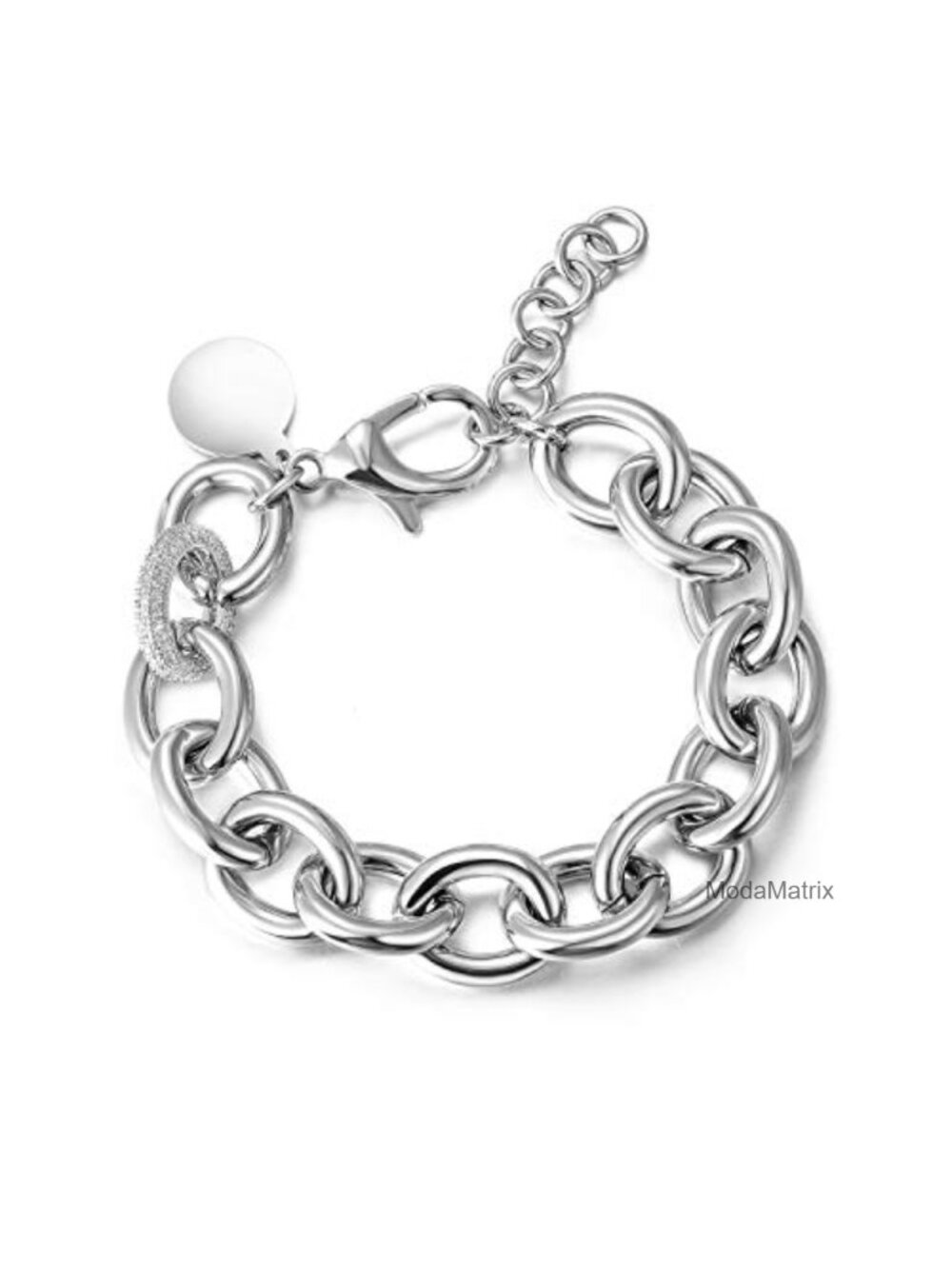 Gold Plated Link Chain Bracelet Stainless Steel CZ Stackable Dainty